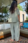 Lina Linen Blend French Tuck Blouse Washed Khaki